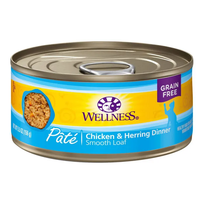 Wellness Pate Ckn & Herring for Cats 5.5-oz.