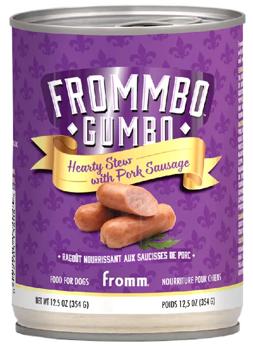 Fromm Dog Can Frommbo Gumbo Stew Pork Sausage 12.5-oz