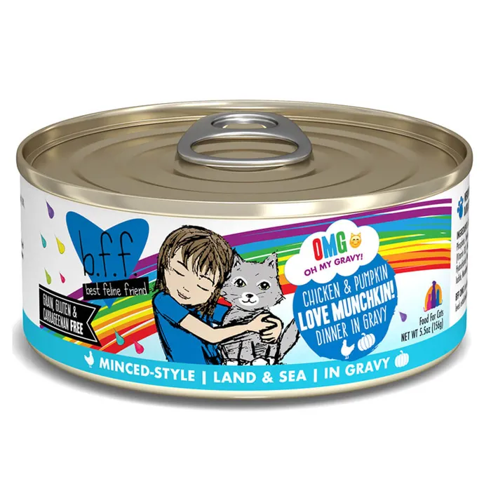 Bff Oh My Gravy Love Munchkin Grain Free Chicken & Pumpkin In Gravy Canned Cat Food 5.5-oz