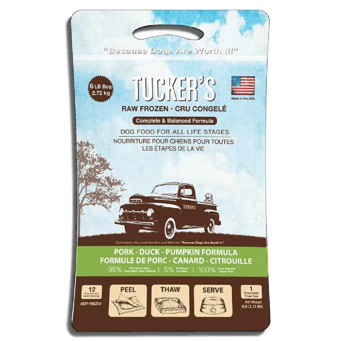 Tucker's Raw Pork & Duck & Ppkn  6-lb. (8-oz. Patties)